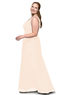 Azazie Nala Bridesmaid Dresses Pearl Pink A-Line Pleated Chiffon Dress image25