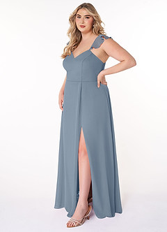 Azazie Everett Bridesmaid Dresses Twilight A-Line V-neck Ruched Chiffon Dress image8