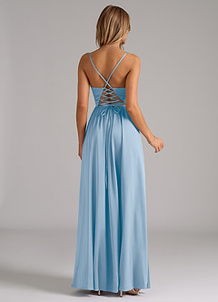 Azazie Aaida Jurken voor thuis passen Jurk van Stretch Satijn met A-Lijn Korset Smaragd image6