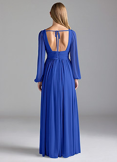 Azazie Norah Abiti da Damigella Abito A-Line in Maglia Blu Reale image7