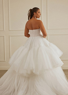 Christian Siriano Bridal for Azazie 2007 Wedding Dresses Diamond White Nude Ball-Gown Sequins Tulle Dress image18