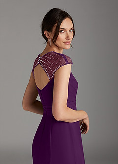 Azazie Blanchett Mother of the Bride Dresses Grape Mermaid Sequins Chiffon Dress image6