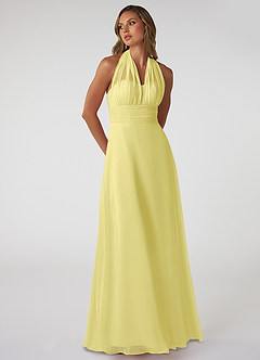 Azazie Fifi Bridesmaid Dresses Lemon Sorbet A-Line Strapless Chiffon Convertible Dress image6