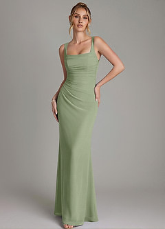 Azazie Agustina Bridesmaid Dresses Pistachio Mermaid Corset Chiffon Dress image4