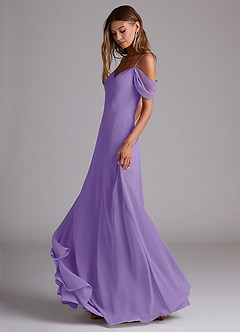 Azazie Marley Bridesmaid Dresses Tahiti A-Line Off the Shoulder Chiffon Convertible Dress image3