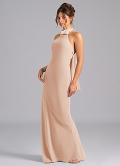 Azazie Velli Bridesmaid Dresses English Rose Mermaid Bow Chiffon Dress image1
