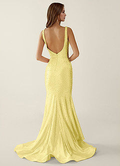 Roxana Lemon Sorbet V-neck Hot Rhinestones Corset Prom Dress image2