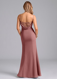 Azazie Wynni Abiti da Damigella Abito Sirena in Chiffon Corsetto Rosa Del Deserto image6