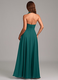 Azazie Elizabeth Bridesmaid Dresses Peacock A-Line Pleated Chiffon Dress image2