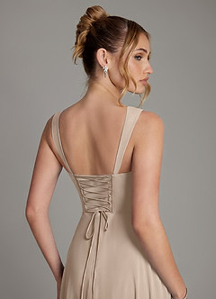 Azazie Agustina Bridesmaid Dresses Taupe Mermaid Corset Chiffon Dress image2
