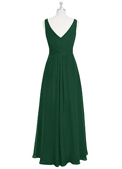 Azazie Pierrette Bridesmaid Dresses Dark Green A-Line Pleated Chiffon Dress image8