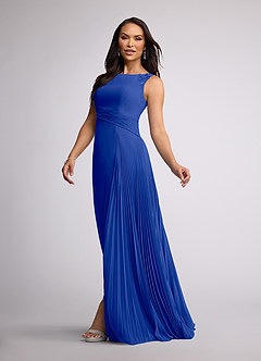 Azazie Galvan Mother of the Bride Dresses Royal Blue A-Line Sequins Chiffon Dress image2