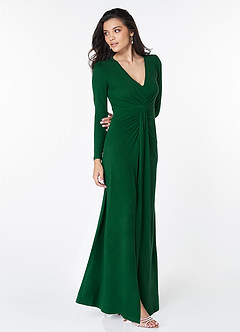 Olivet Dark Emerald Long Sleeve Maxi Dress image3