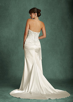 Azazie Angel Wedding Dresses Antique White Mermaid Strapless Charmeuse Dress image3