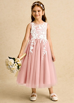 Azazie Sundae Robe Demoiselle D'honneur Fillette Robe Princesse en Dentelle Rosette image3