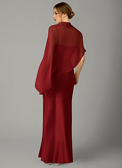 Azazie Jaleesa Bridesmaid Dresses Scarlet A-Line High Neck Stretch Satin Dress image6