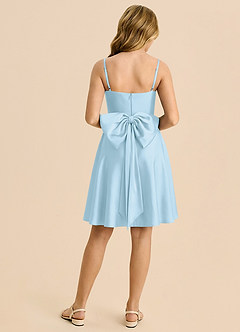 Azazie Bear Jurk van Stretch Satijn met A-Lijn Sweetheart Halslijn Hemelsblauw image2