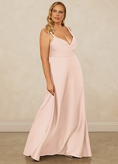 Christian Siriano Bridal for Azazie 1001 Robes de demoiselle d'honneur Robe Trapèze en Satin extensible Encolure en Forme de Cœur Rose Pâle image14