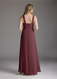 Azazie Weisz Mother of the Bride Dresses Sangria A-Line Square Neckline Pleated Chiffon Dress image6