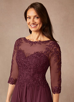 Azazie Corinne Mother of the Bride Dresses Cabernet A-Line Sequins Chiffon Dress image6