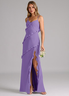 Azazie Nancie Vestidos de madrinha de casamento Vestido Taiti de Chiffon de sereia com Ruched image3