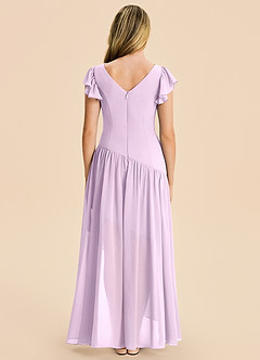 Azazie Pia Junior Frosted Lilac A-Line Pleated Chiffon Dress image2