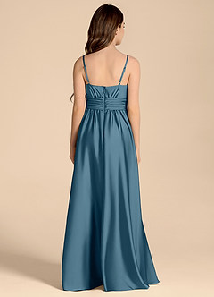 Azazie Catalina Junior Vestido de Bermudas de Satén Elástico de Corte en A con Escote de Corazón image2