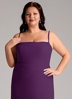 Azazie Leonis Jurken voor bruidsmeisjes Converteerbaar Jurk van Chiffon met Kolom Strapless Druif image15