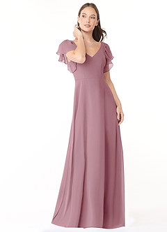 Azazie Syenna Bridesmaid Dresses Vintage Mauve A-Line Ruched Chiffon Dress image1