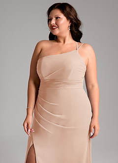 Azazie Eren Jurken voor bruidsmeisjes Jurk van Chiffon met Kolom One-Shoulder Engelse Roos image13
