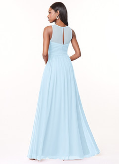 Azazie Nina Bridesmaid Dresses Sky Blue A-Line Pleated Chiffon Dress image2