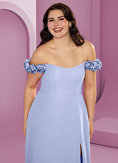 Barbie ♥ Azazie Bridesmaid Dresses Ice A-Line Off the Shoulder Chiffon Convertible Dress image16