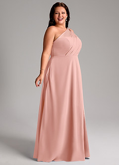 Azazie Phaedra Bridesmaid Dresses Rosette A-Line One Shoulder Chiffon Dress image3