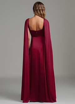 Azazie Niveah Bridesmaid Dresses Burgundy A-Line Strapless Stretch Satin Convertible Dress image4
