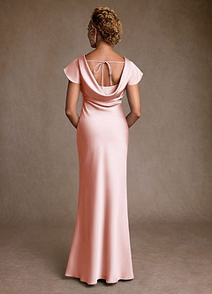 Azazie Shelby Klänningar till brudens mor Klä Sjöjungfru i Stretch Satin Plisserad Rodnande Rosa image2