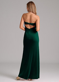 Azazie Leonis Bridesmaid Dresses Emerald Mermaid Strapless Velvet Dress image6