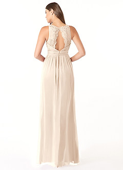 Azazie Luz Bridesmaid Dresses White Alabaster A-Line Lace Chiffon Dress image2