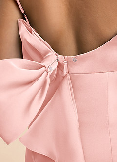 Azazie Lioren Junior Etui Schleifen Stretch-Satin Kleid Puderrosa image6