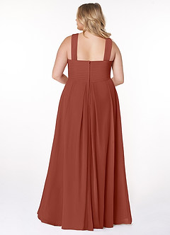 Azazie Kaleigh Bridesmaid Dresses Auburn A-Line Pleated Chiffon Dress image8