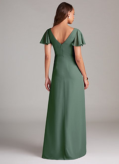 Azazie Soren Bridesmaid Dresses Eucalyptus A-Line Ruched Chiffon Dress image2