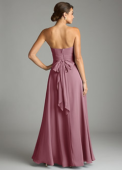 Azazie Tamira Bridesmaid Dresses Vintage Mauve A-Line Pleated Chiffon Convertible Dress image4