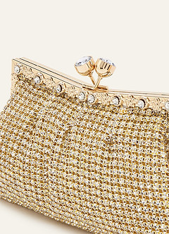 front Pochette da sera in rete con strass