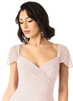 Azazie Tancie Bridesmaid Dresses Rose Petal A-Line Off the Shoulder Chiffon Convertible Dress image4