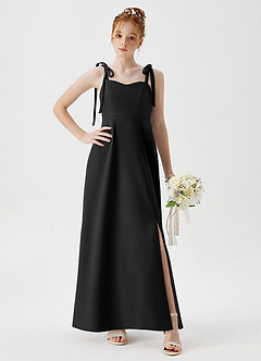 Azazie Rosey Junior Black A-Line Sweetheart Neckline Stretch Crepe Dress image5