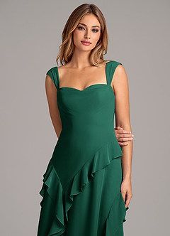 Azazie Sloane Bridesmaid Dresses Emerald A-Line Sweetheart Neckline Chiffon Dress image7