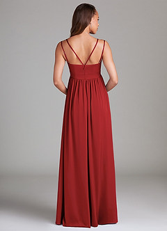 Azazie Emree Robes de demoiselle d'honneur de maternité Robe Trapèze avec poches Longueur ras du sol Satin extensible image2