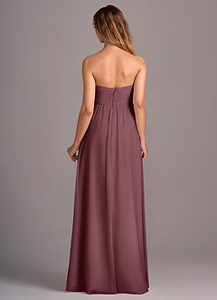 Azazie Joni Brautjungfernkleider Wandelbar A-Linie Schulterfrei Chiffon Kleid Sangria image5