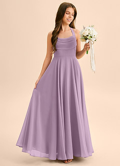 Azazie Kady Junior Linia A Dekolt w kształcie serca Szyfon Długość podłogi Młodsza druhna Sukienka image5