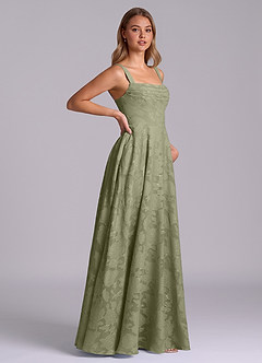 Azazie Shaude Bridesmaid Dresses Pistachio A-Line Pleated Floral Burnout Dress image7