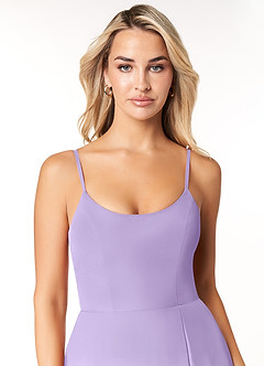 Azazie Moira Bridesmaid Dresses Lilac A-Line Scoop Chiffon Dress image6